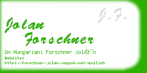 jolan forschner business card